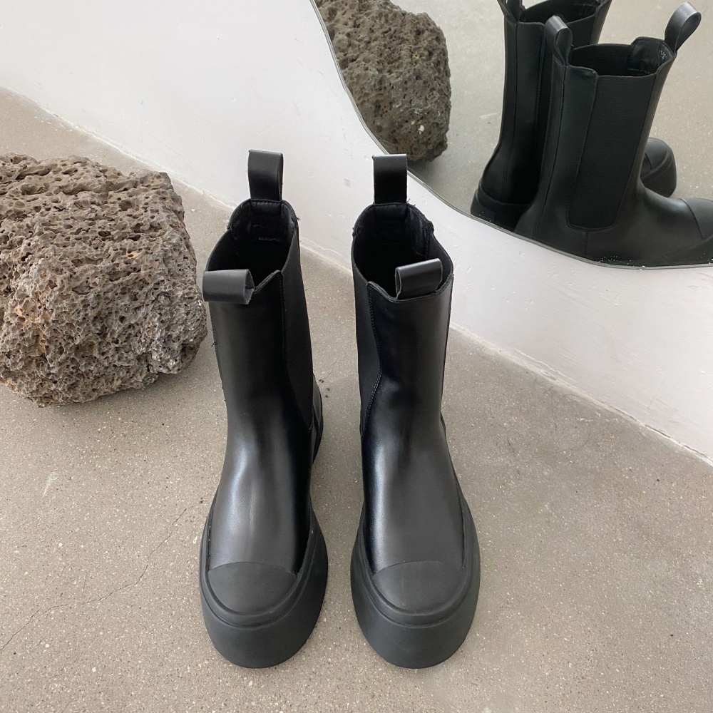 Black autumn boots elasticity short boots