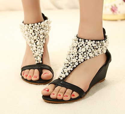 Bohemian style beads European style sandals for women