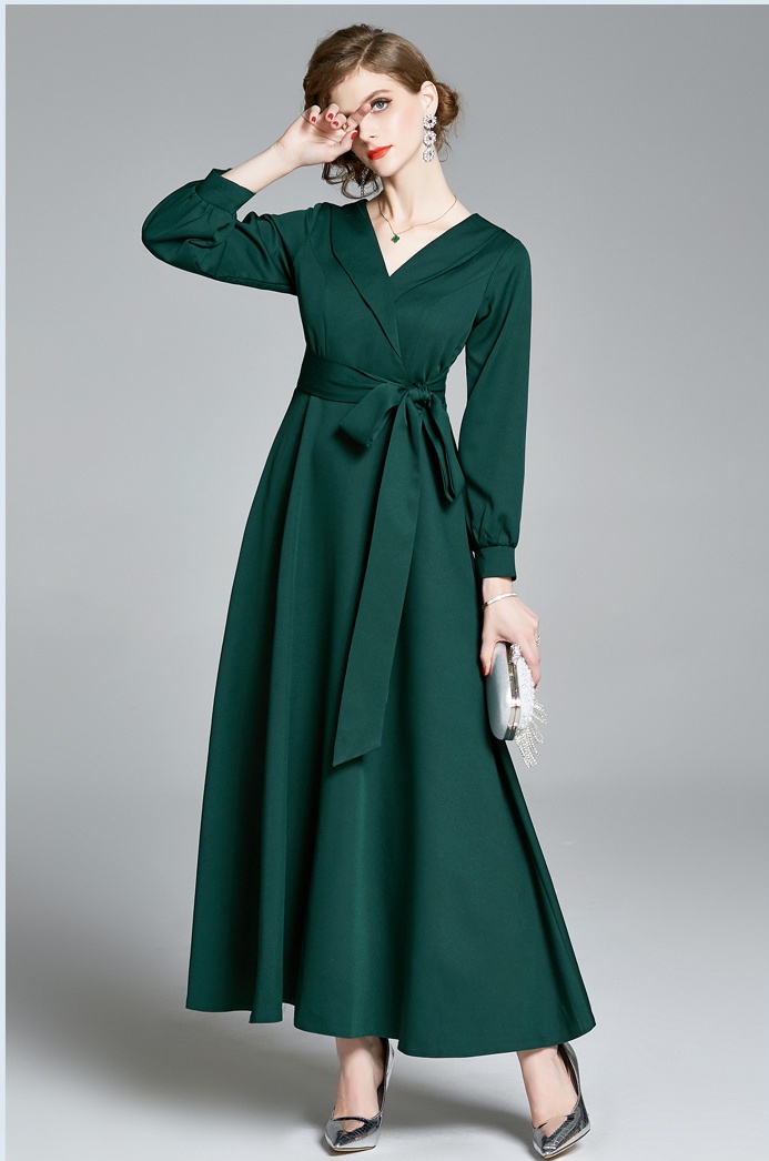 Frenum dark-green dress lapel formal dress