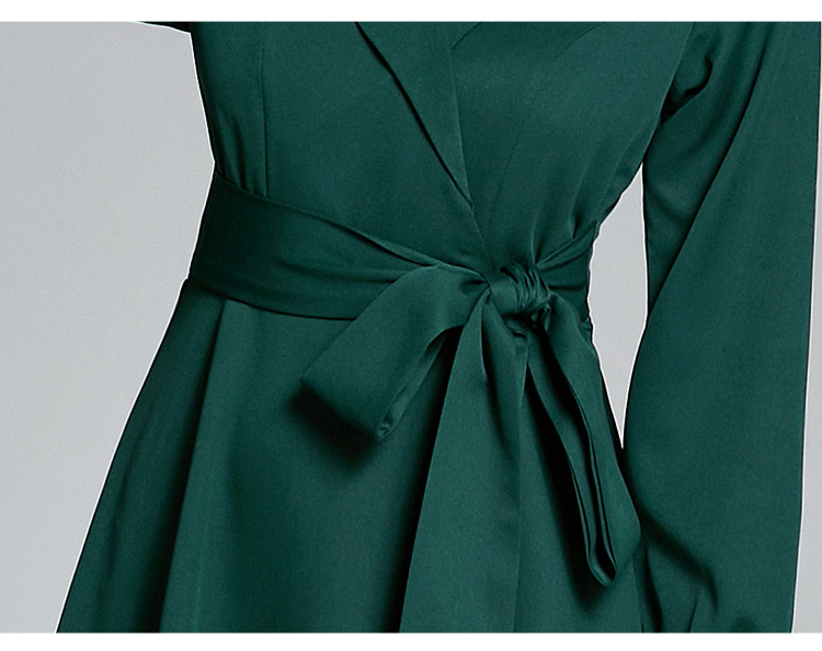 Frenum dark-green dress lapel formal dress