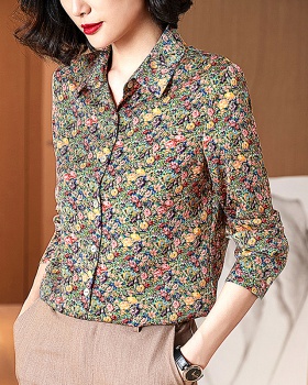 Korean style floral shirt Casual long sleeve tops