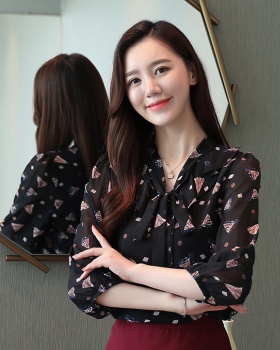 Western style fashion shirt floral chiffon shirt for women