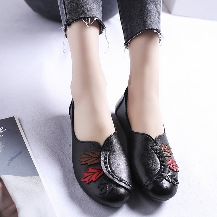 Embroidered low soft soles spring and autumn shoes for women