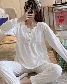 Knitted cotton lace sweet Korean style pajamas a set for women