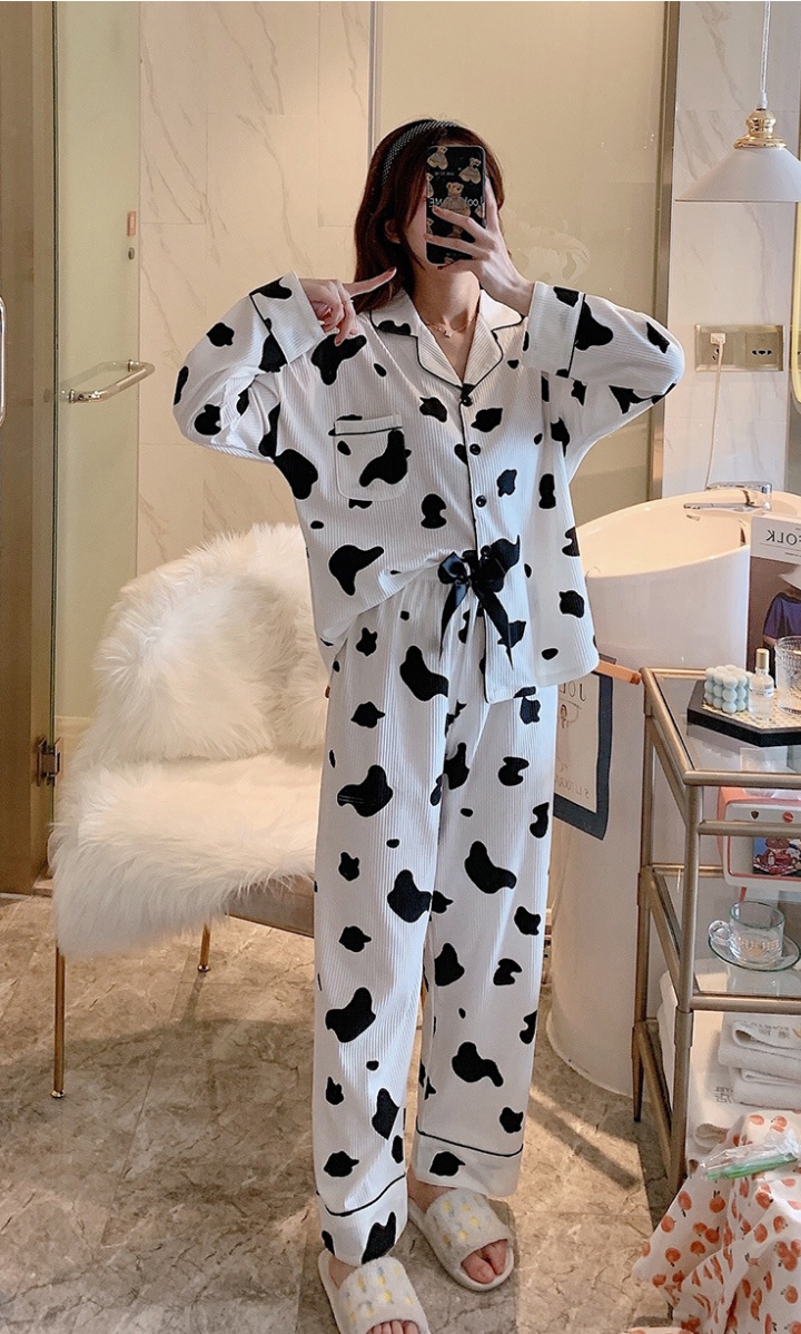 Slim cardigan loose pajamas 2pcs set for women