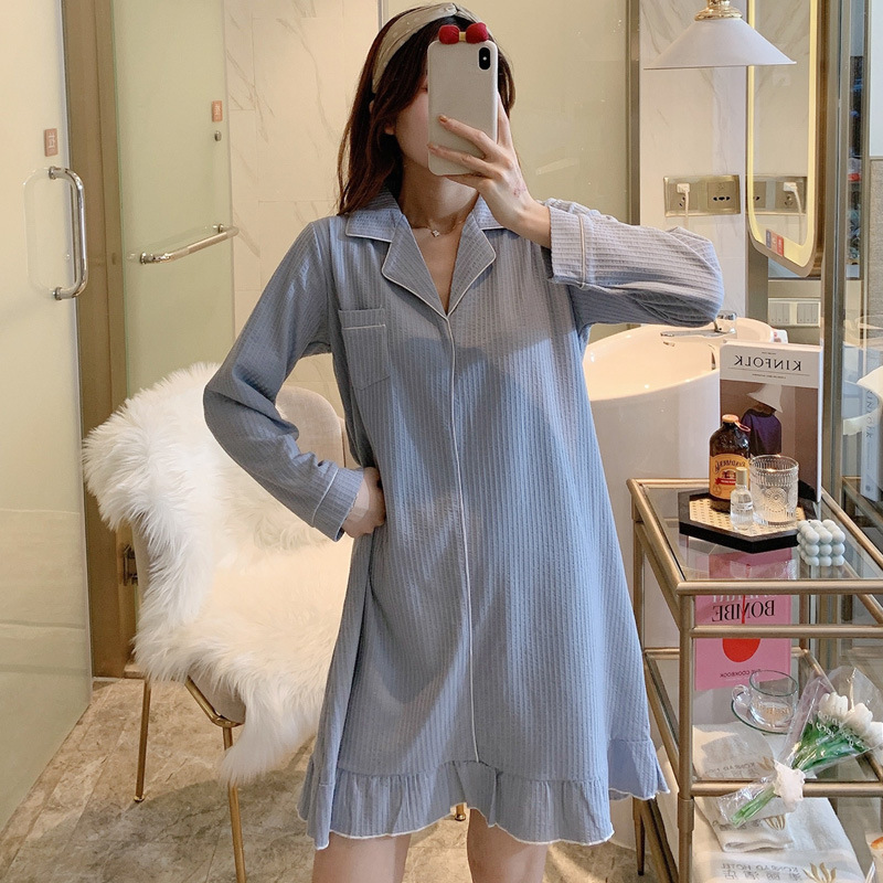 Long sleeve night dress lovely pajamas for women