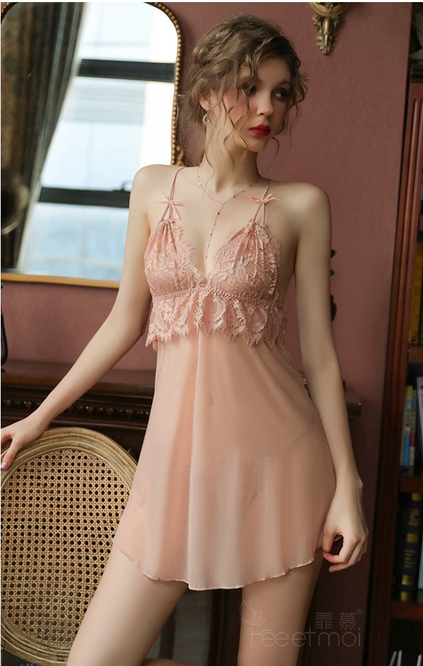 Sexy lace pajamas clairvoyant outfit night dress a set for women