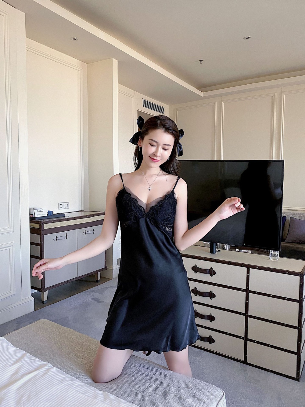 Sling sexy pajamas enticement night dress for women