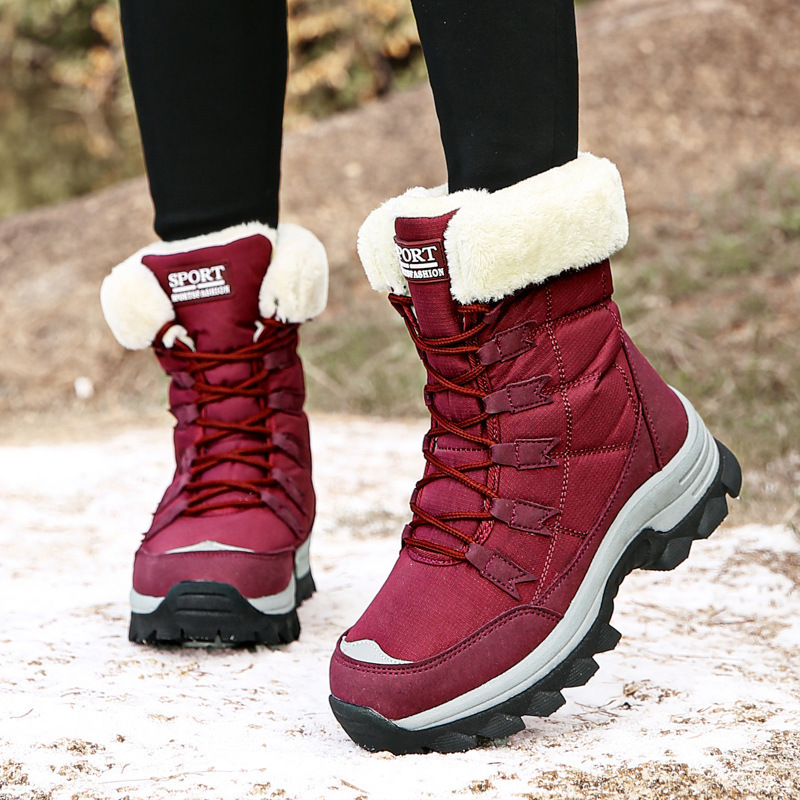 Winter high-heeled snow boots thick cotton shoes