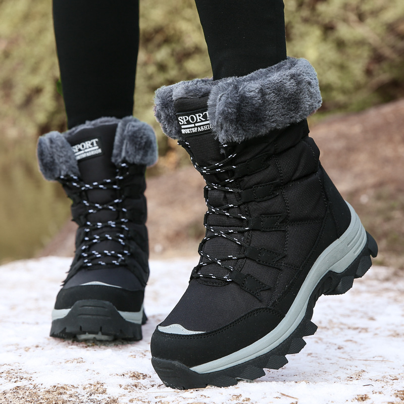 Winter high-heeled snow boots thick cotton shoes