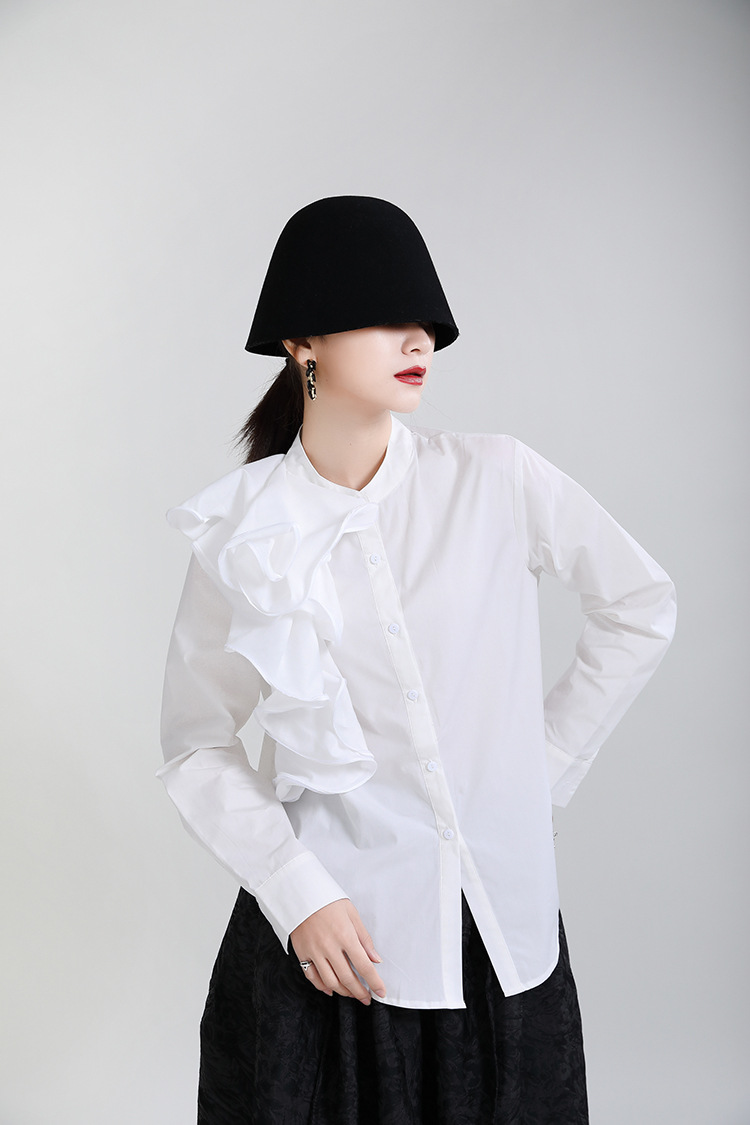 Stereoscopic spring shirt long sleeve light tops for women