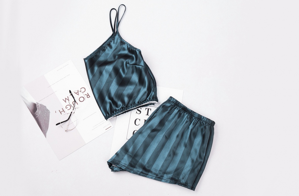 Summer silk vest sling homewear pajamas 2pcs set