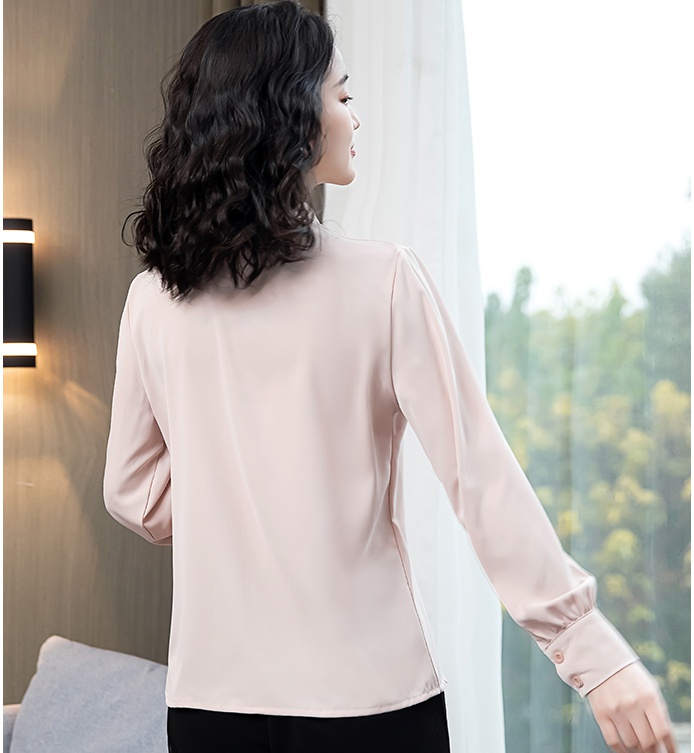 Bow temperament tops frenum streamer shirt for women