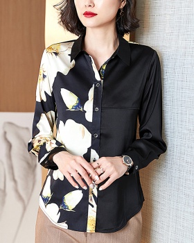 Printing spring chiffon shirt fashion tops for women