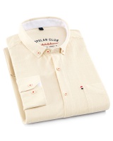 Breathable washed cotton spring long sleeve shirt for men