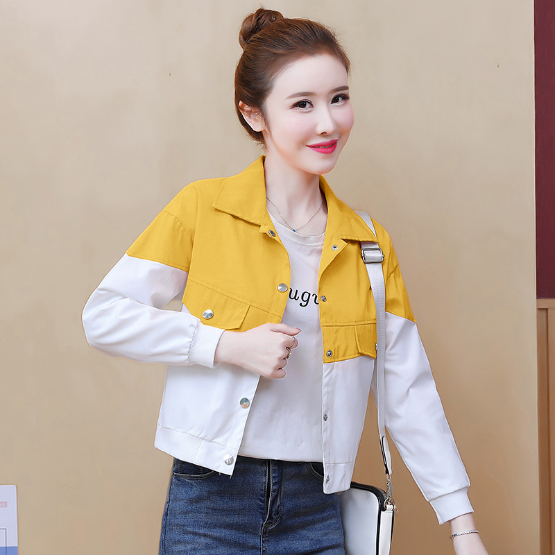 Denim long sleeve loose jacket Korean style slim tops for women