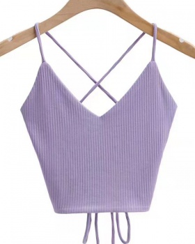 Beauty back bottoming vest sling knitted tops for women