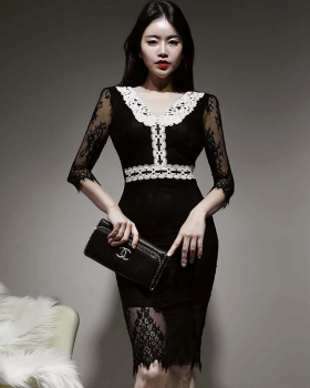 Korean style sexy spring lace dress for women