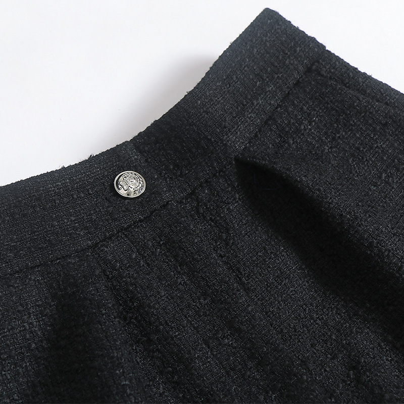 Fashion coat navy blue cloak 3pcs set for women
