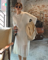 Spring lady sweater dress long bottoming overcoat