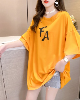 Korean style summer T-shirt fat tops for women
