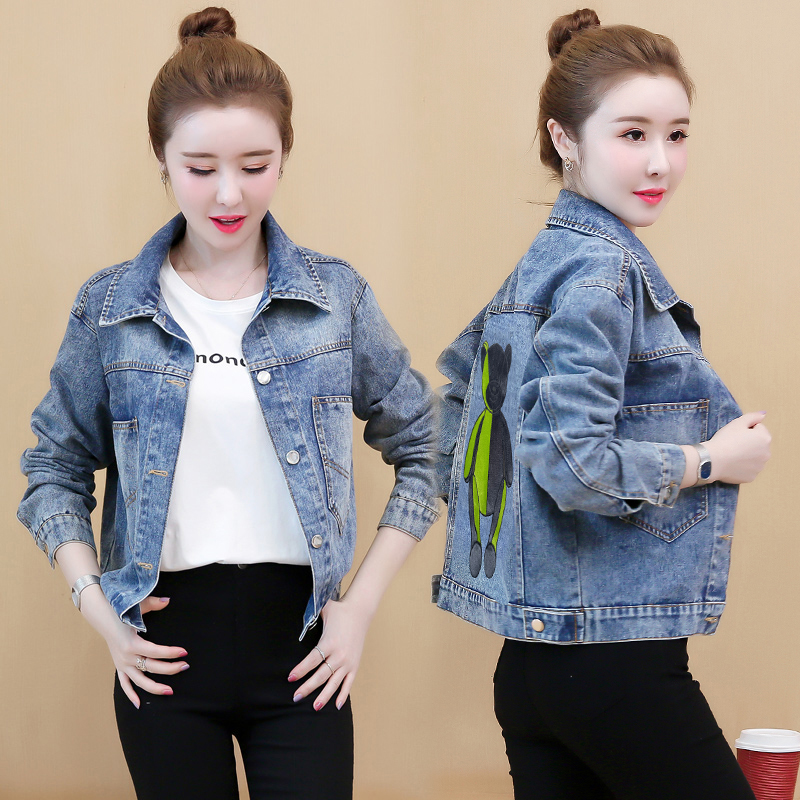 Student fashion short jacket Korean style denim coat for women