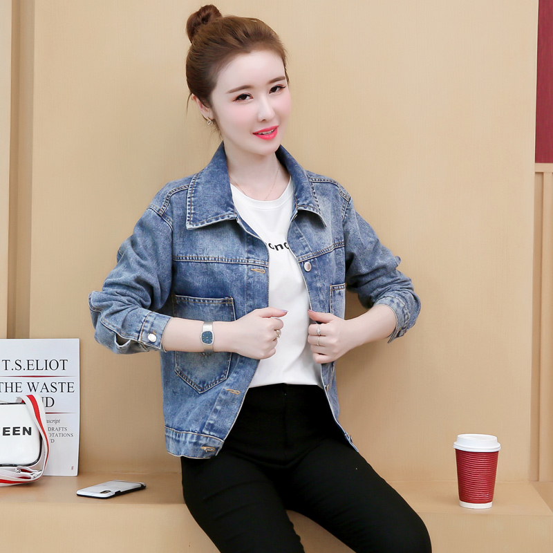 Student fashion short jacket Korean style denim coat for women