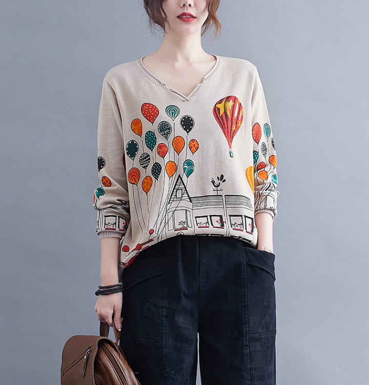 Printing thin bottoming shirt spring and autumn sweater
