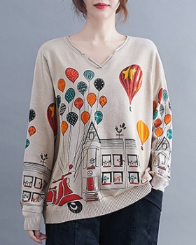 Printing thin bottoming shirt spring and autumn sweater