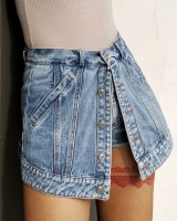 Spring splice shorts straight culottes for women