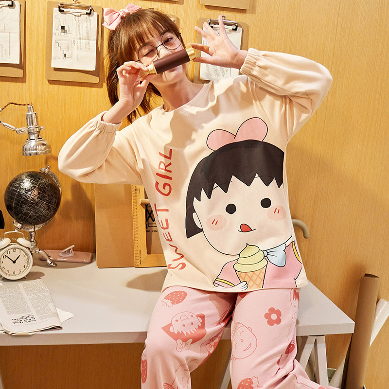 Sweet homewear long sleeve pajamas a set for women