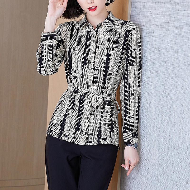 Chiffon frenum shirt temperament spring tops for women