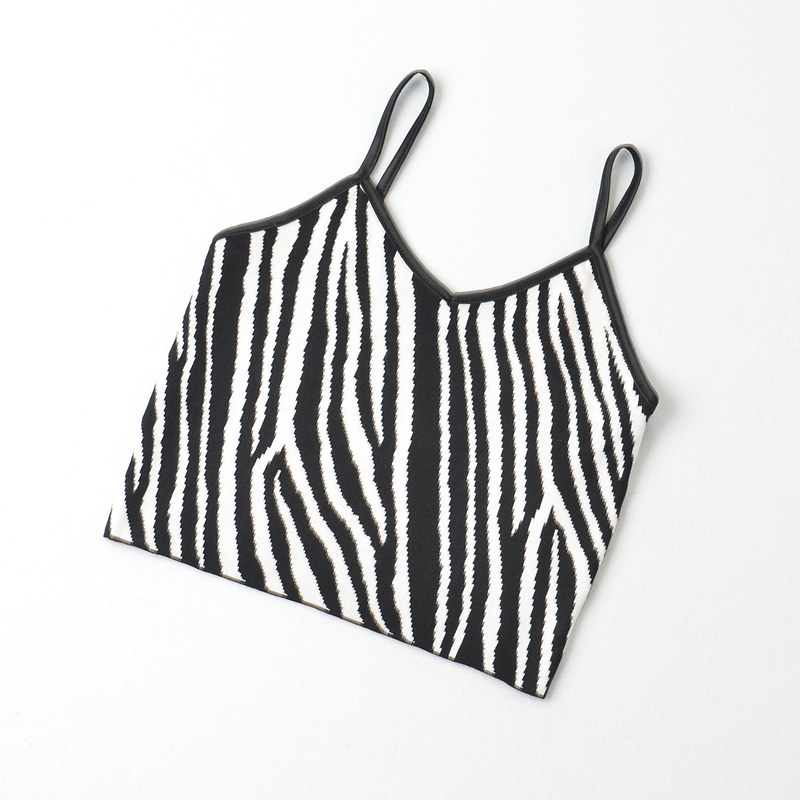 Fashion personality slim tops zebra sling sweater