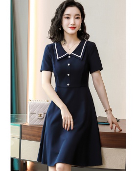 Summer lapel business suit pinched waist Korean style dress