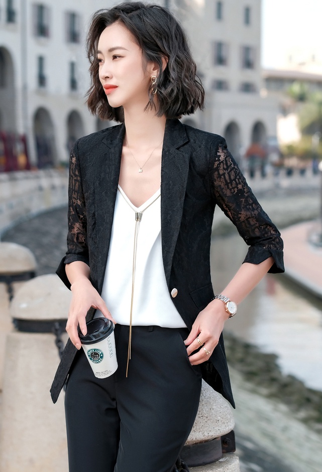 Thin all-match coat short sleeve business suit for women