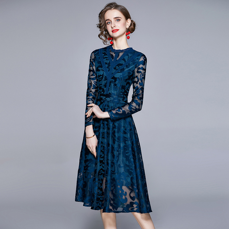 Gauze lace embroidered dress