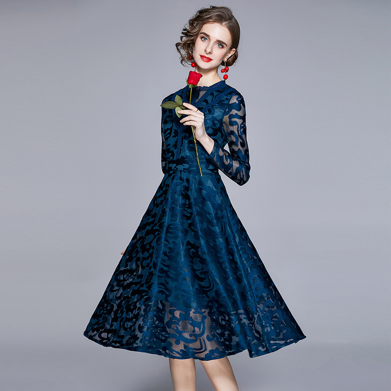 Gauze lace embroidered dress