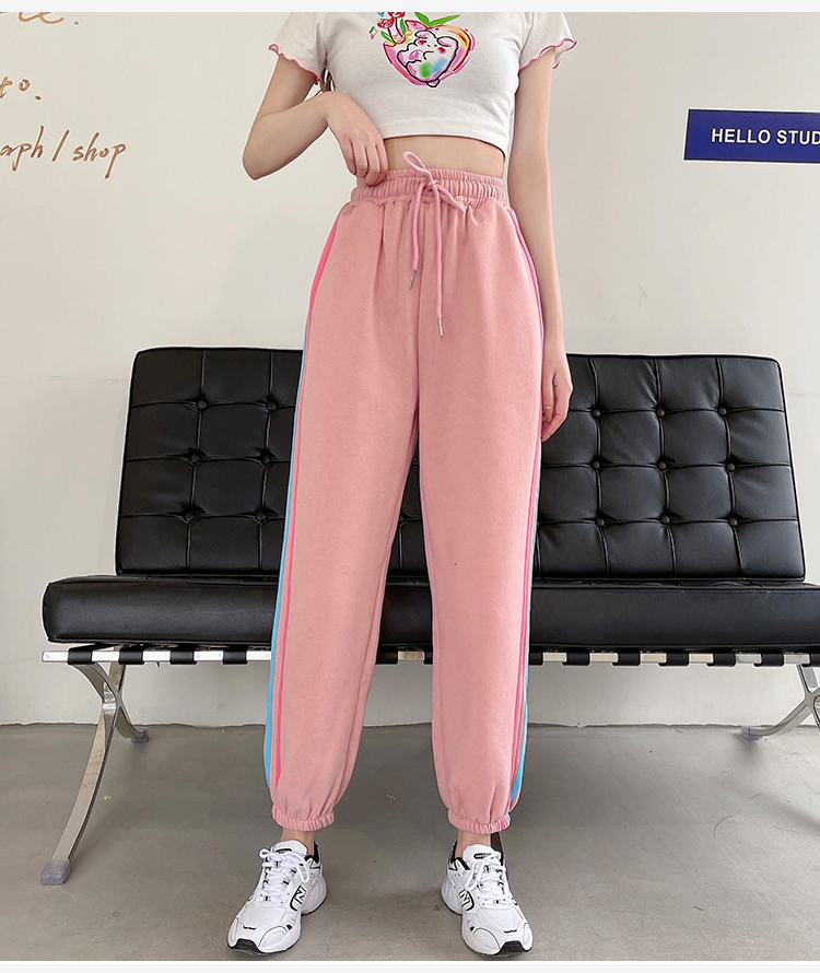 Thin loose college style sweatpants for women