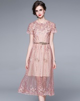 Embroidered mesh beautiful maiden ladies dress