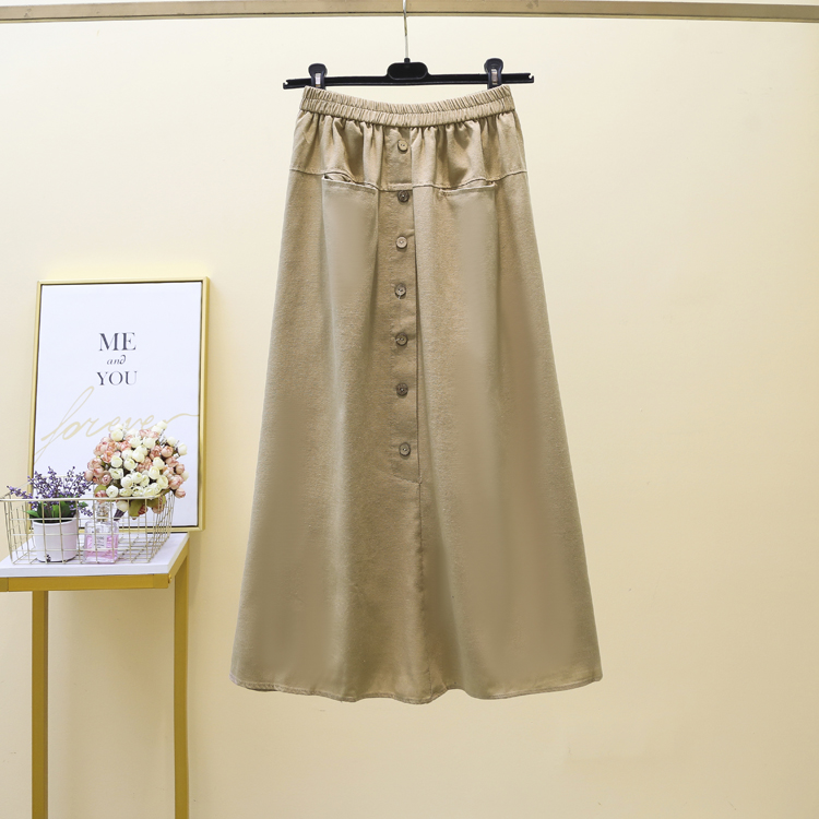 Large yard art long cotton linen skirt for women