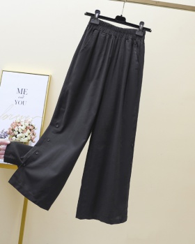 Simple wide leg pants Casual nine pants for women