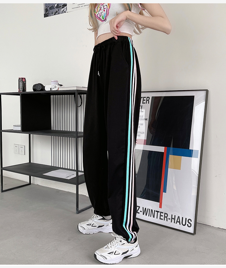 Casual college style summer thin harem sweatpants for women