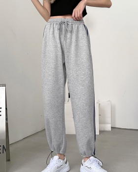 All-match summer loose thin harem college style sweatpants