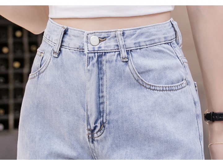High waist drape summer pants loose slim thin jeans for women