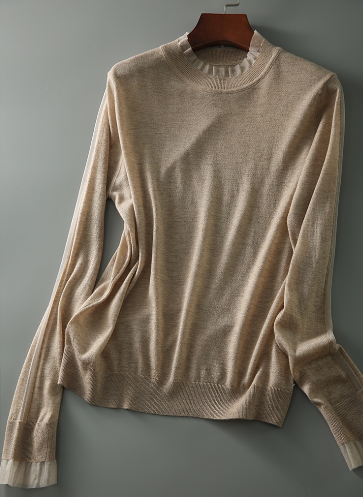 Wool aesthetic stitching sweater for women
