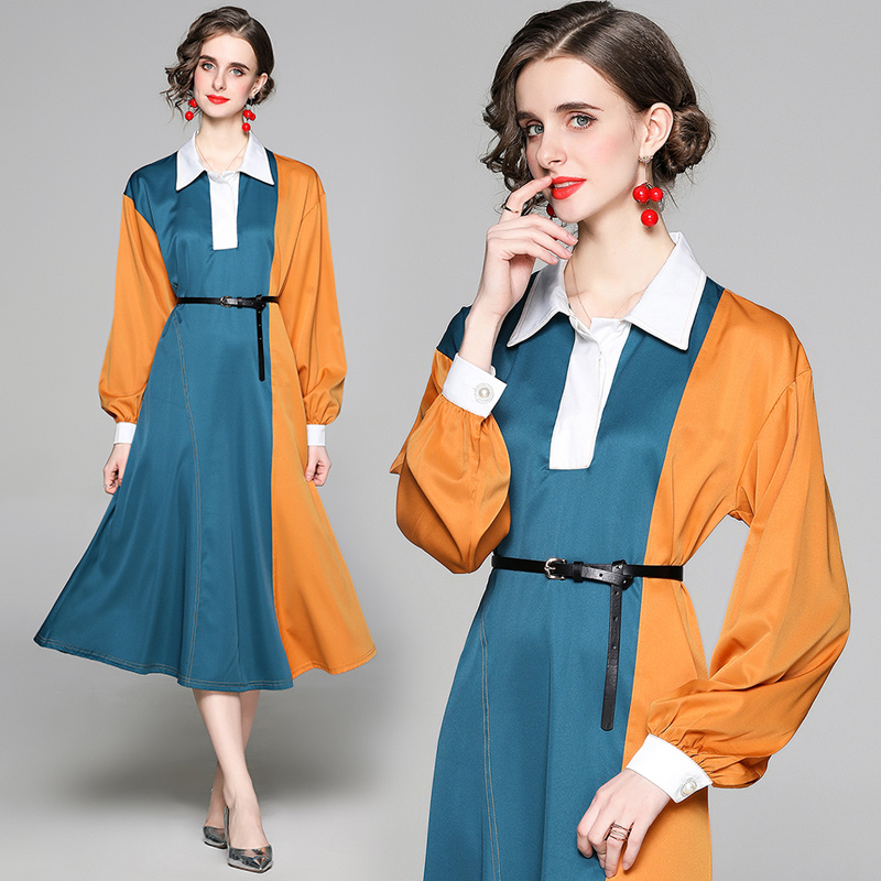 Light spring slim pullover long sleeve temperament dress