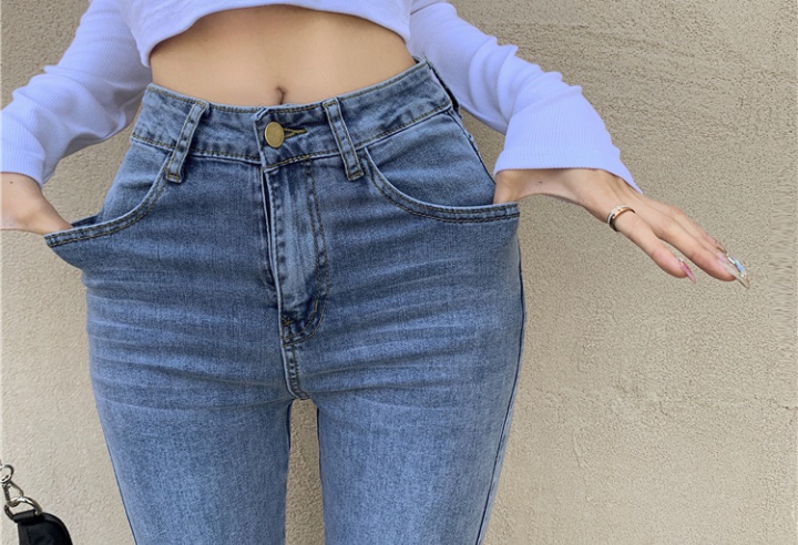 Split micro speaker stretch pants slim jeans for women