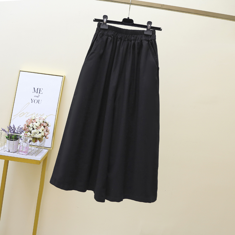 Large yard cropped pants all-match wide leg pants for women