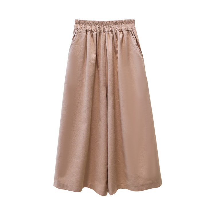 Large yard cropped pants all-match wide leg pants for women