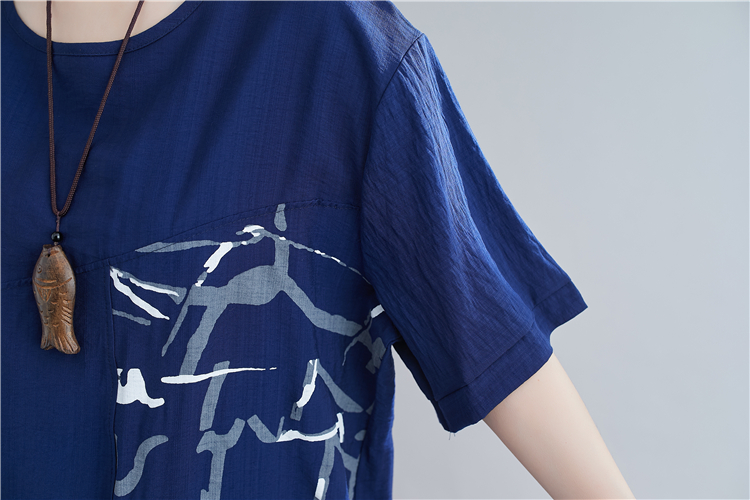 Fashion printing summer T-shirt slim large yard tops